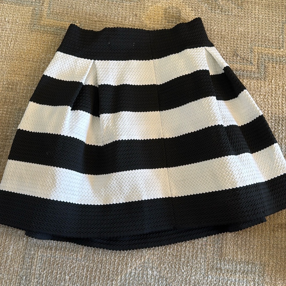 Black and white stripe skirt